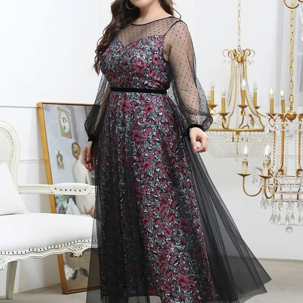 Beautiful black multi color lace layer dress